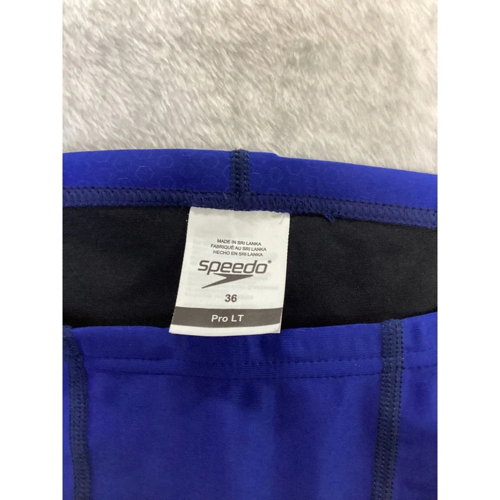 Speedo Pro LT Mens Jammer Swim Trunks Blue Hexagon Pattern Size 36 Training NWOT